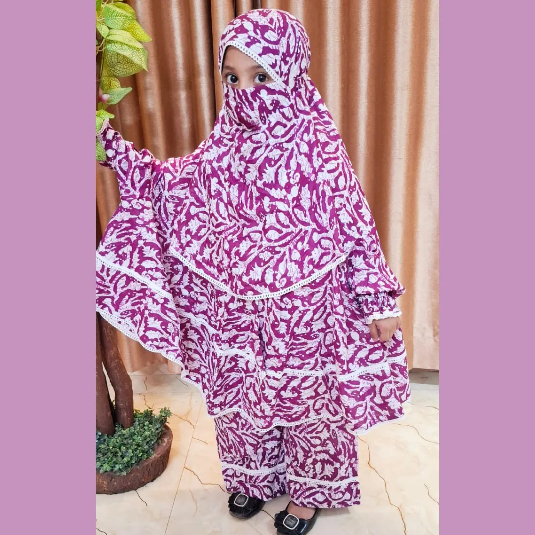 Kids Cotton Khimar Set KCK105